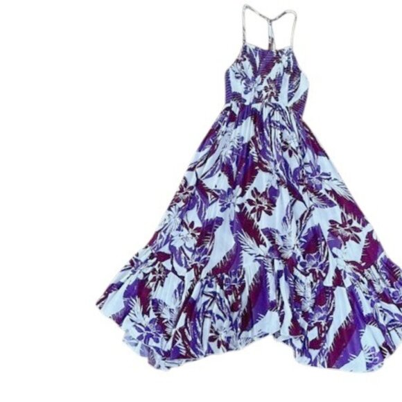Intimately Free People Womens Heat Wave Maxi Dress Purple Tropical Floral S - Picture 2 of 3